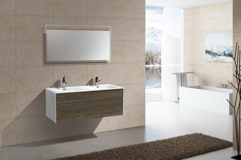 Fitto 48" Wall Mount Modern Bathroom Vanity - Double Sink - Home and Bath Depot