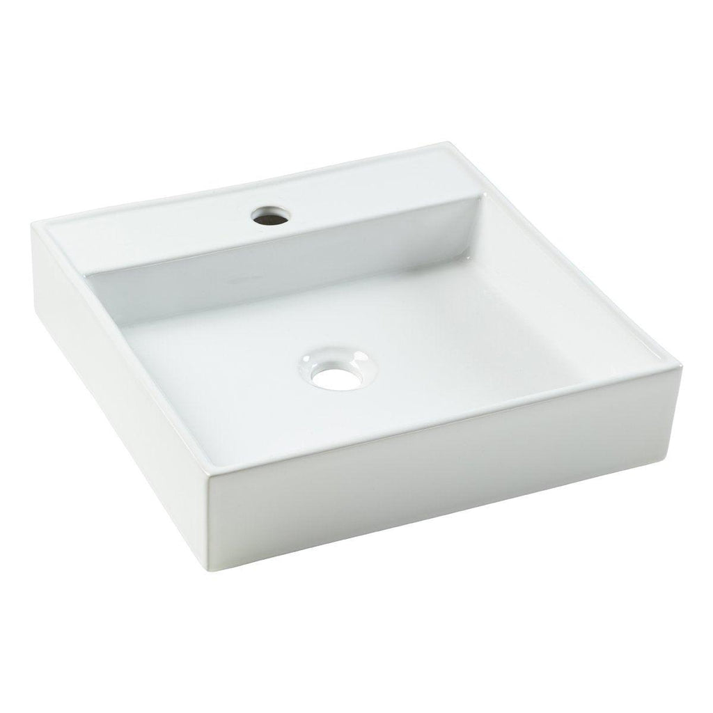 Flora 17" x 17" Low Height Square Vessel Sink - Hbdepot
