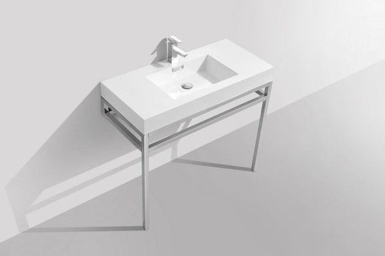 Haus 40" Stainless Steel Console w/ White Acrylic Sink - Home and Bath Depot