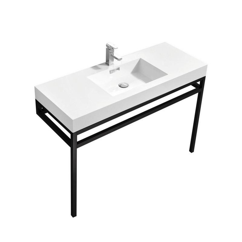 Haus 48" Stainless Steel Console w/ White Acrylic Sink - Home and Bath Depot