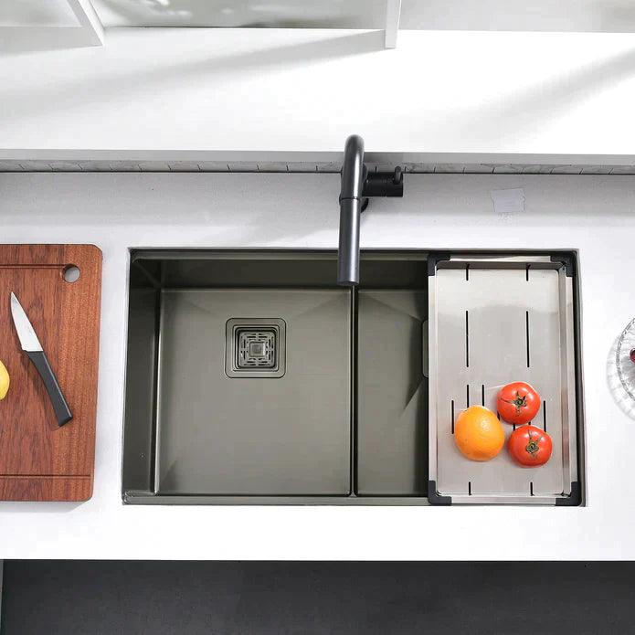 Kodaen 32" Workstation Undermount Double Bowls 50/50 Kitchen Sink in 16 Gague UNS1515P - Hbdepot