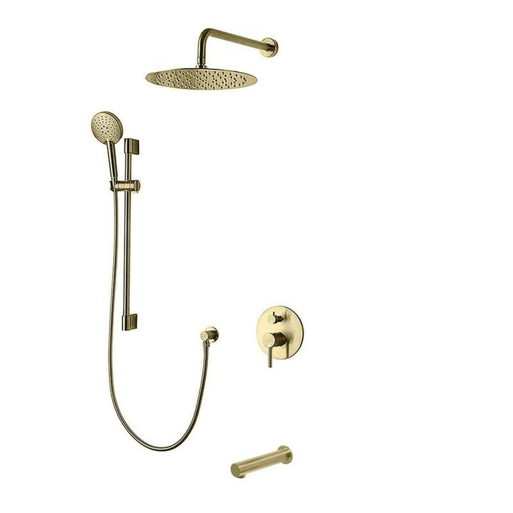 Kodaen Elegante 3 Way Pressure Balanced Shower System With 10" Shower Head And Sliding Bar F55104 - Hbdepot