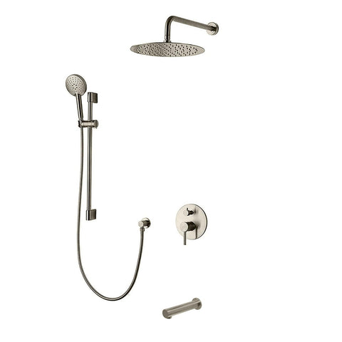 Kodaen Elegante 3 Way Pressure Balanced Shower System With 10" Shower Head And Sliding Bar F55104 - Hbdepot