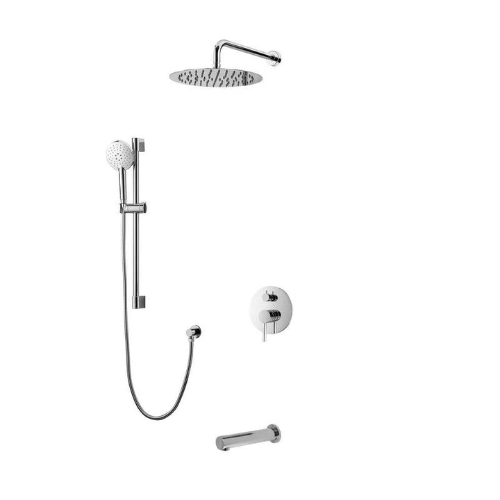 Kodaen Elegante 3 Way Pressure Balanced Shower System With 10" Shower Head And Sliding Bar F55104 - Hbdepot