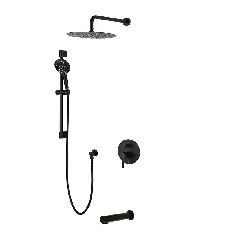 Kodaen Elegante 3 Way Pressure Balanced Shower System With 10" Shower Head And Sliding Bar F55104 - Hbdepot