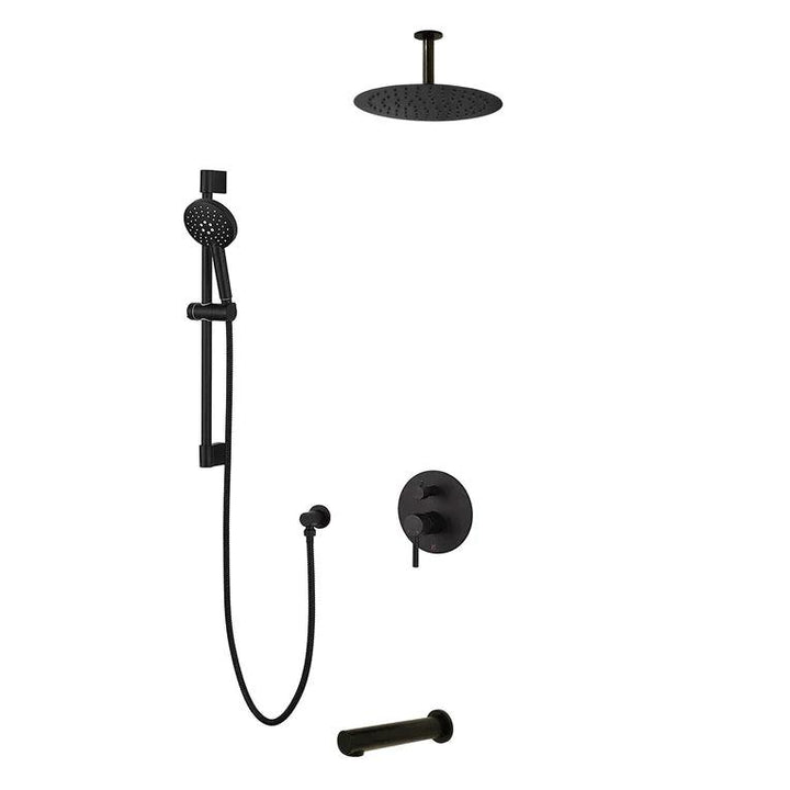 Kodaen Elegante 3 Way Pressure Balanced Shower System With 10" Shower Head And Sliding Bar F55104 - Hbdepot