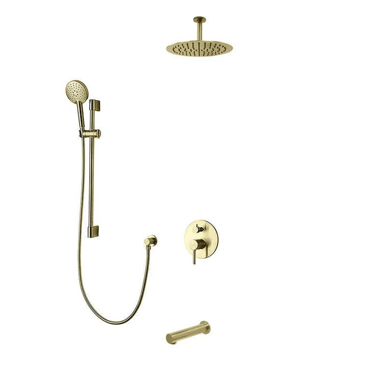Kodaen Elegante 3 Way Pressure Balanced Shower System With 10" Shower Head And Sliding Bar F55104 - Hbdepot