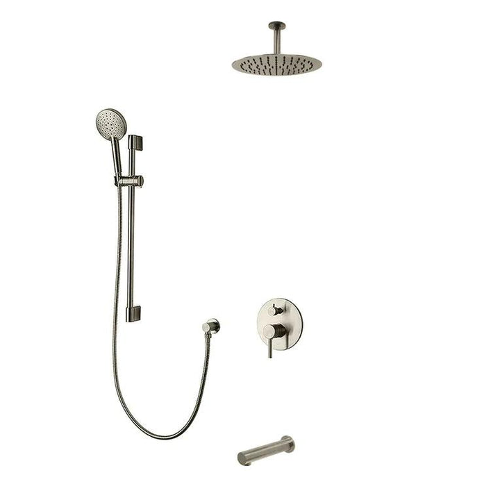 Kodaen Elegante 3 Way Pressure Balanced Shower System With 10" Shower Head And Sliding Bar F55104 - Hbdepot