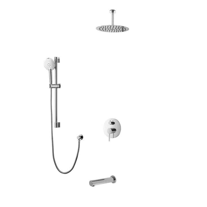 Kodaen Elegante 3 Way Pressure Balanced Shower System With 10" Shower Head And Sliding Bar F55104 - Hbdepot