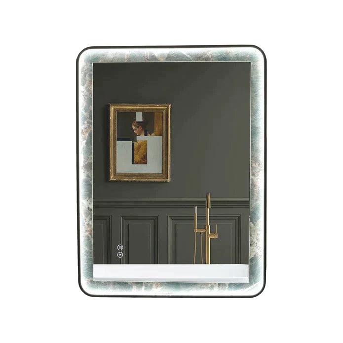 Kodaen Infinity Rd Singtered Stone Bathroom LED Vanity Mirror (Amazon Green Background) - LEDBMF217GSLAB - Hbdepot