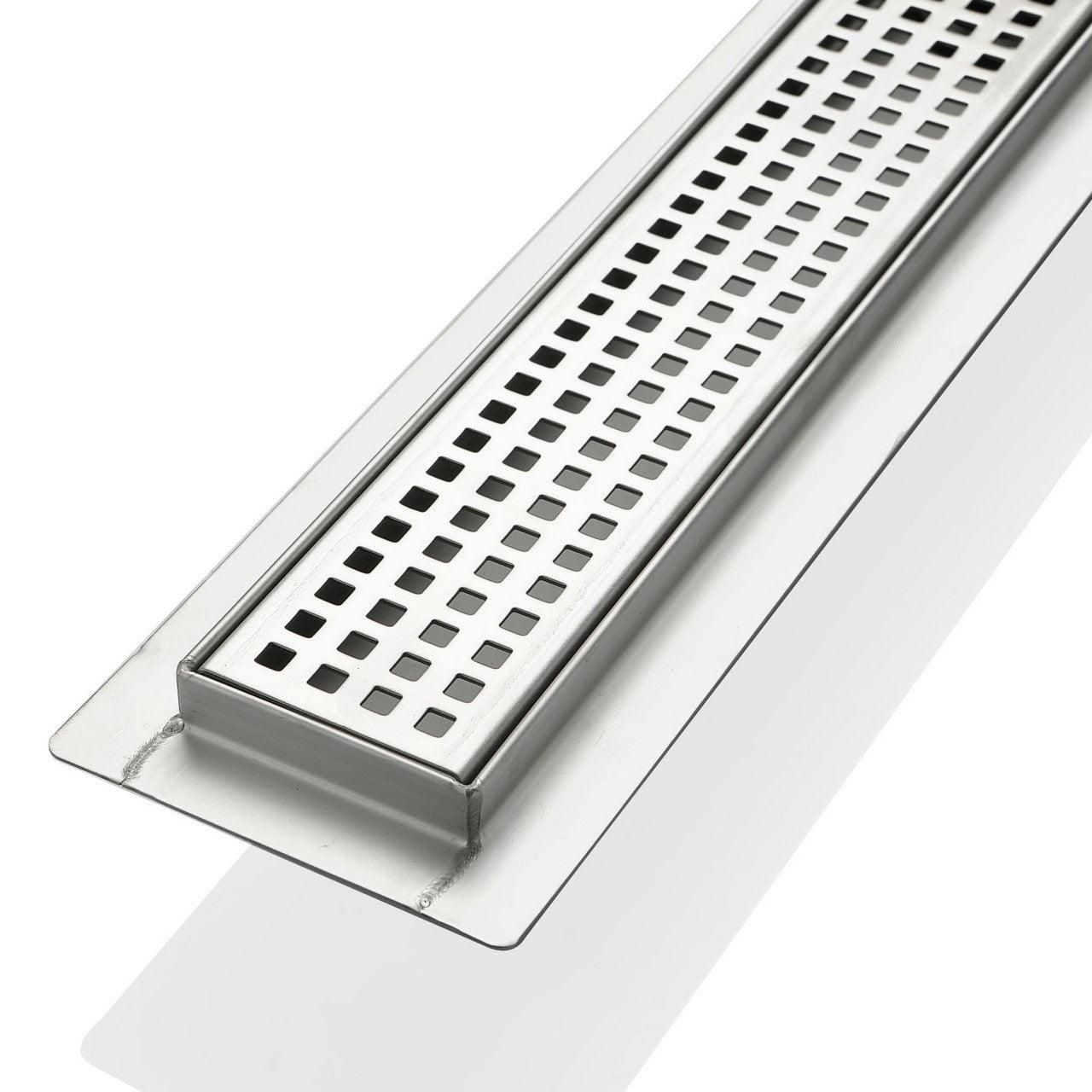 Kube 35.5" Linear Drain with Pixel Grate - Hbdepot