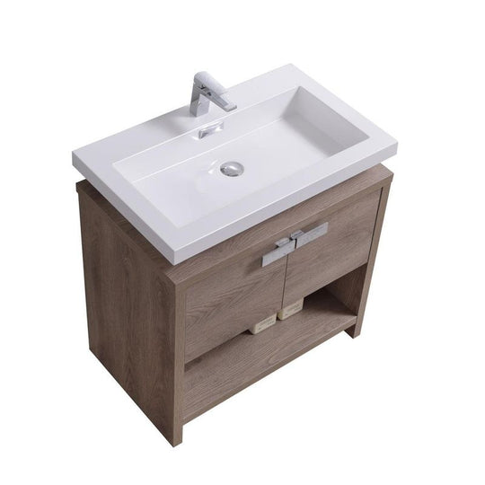 Levi 30" Modern Bathroom Vanity w/ Cubby Hole - Home and Bath Depot