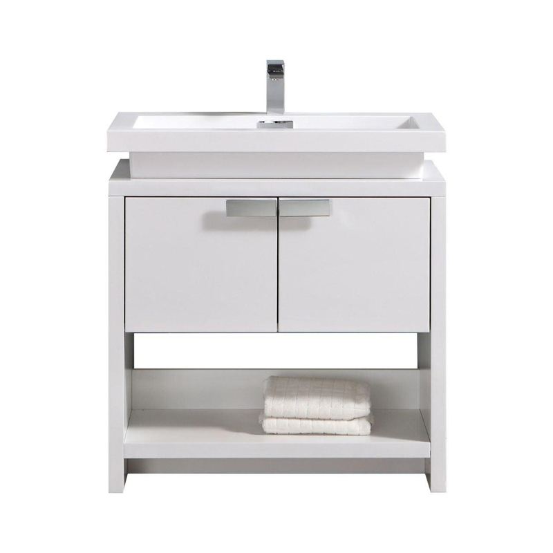 Levi 30" Modern Bathroom Vanity w/ Cubby Hole - Home and Bath Depot
