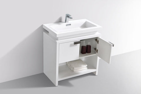 Levi 30" Modern Bathroom Vanity w/ Cubby Hole - Home and Bath Depot