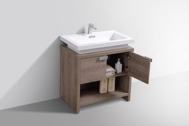 Levi 30" Modern Bathroom Vanity w/ Cubby Hole - Home and Bath Depot