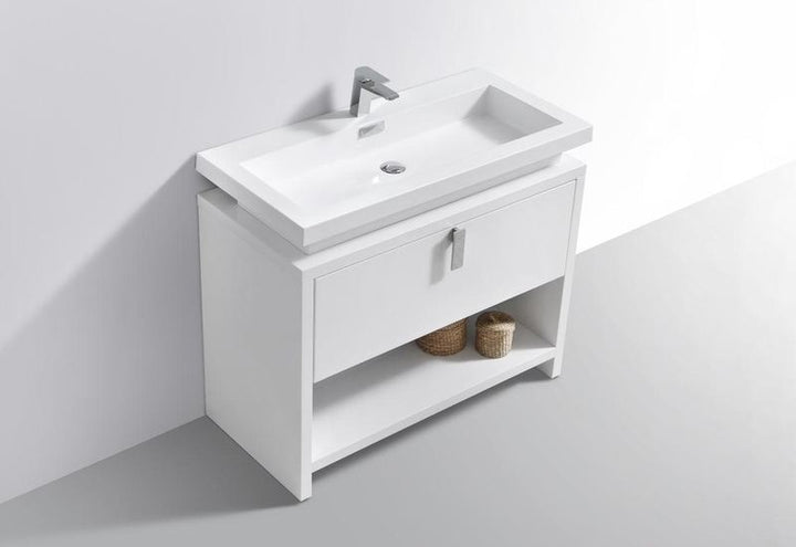 Levi 40" Modern Bathroom Vanity w/ Cubby Hole - Home and Bath Depot