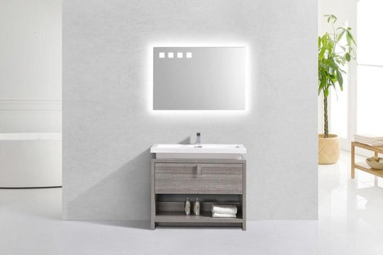 Levi 40" Modern Bathroom Vanity w/ Cubby Hole - Home and Bath Depot