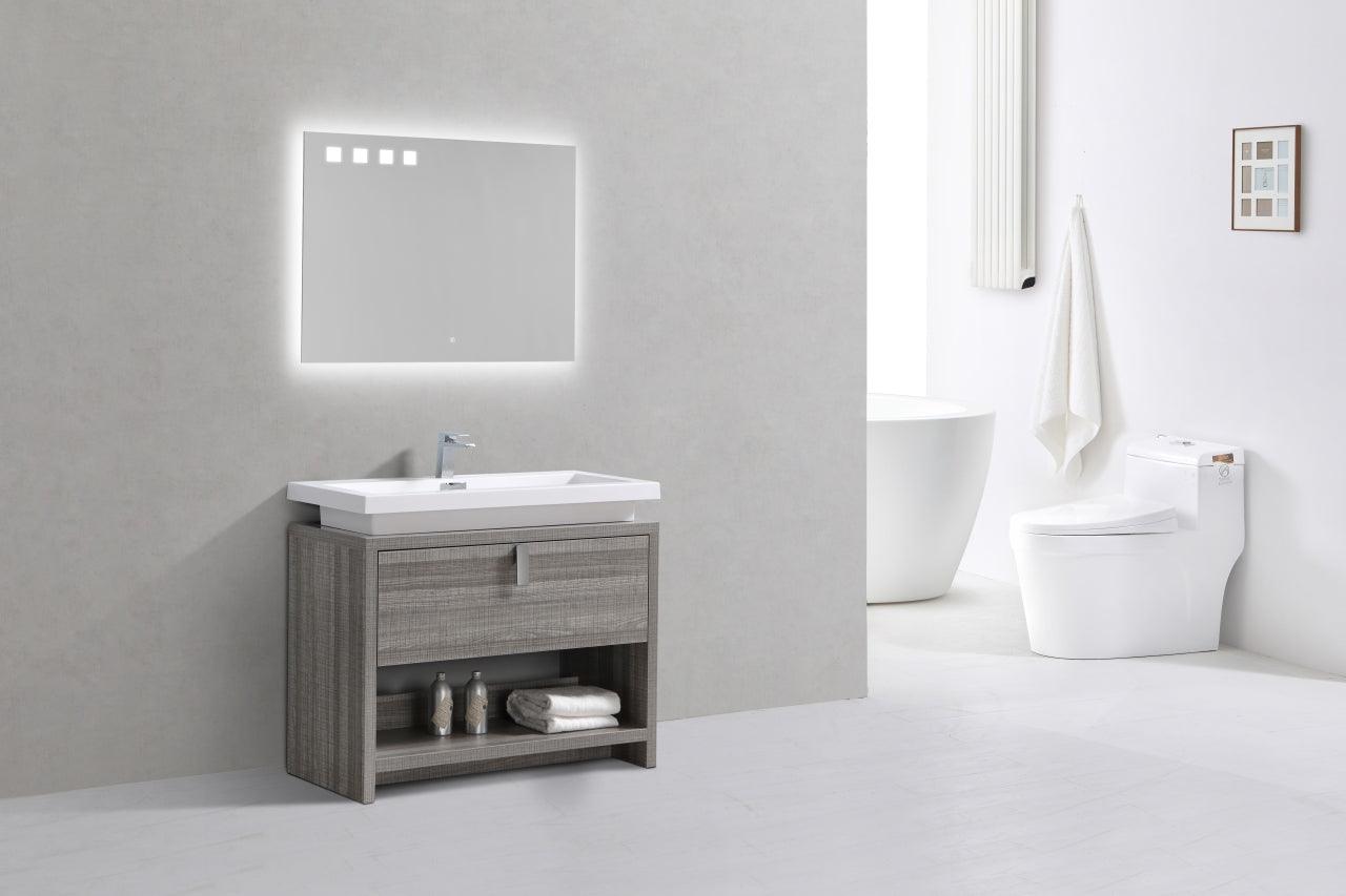 Levi 40" Modern Bathroom Vanity w/ Cubby Hole - Home and Bath Depot
