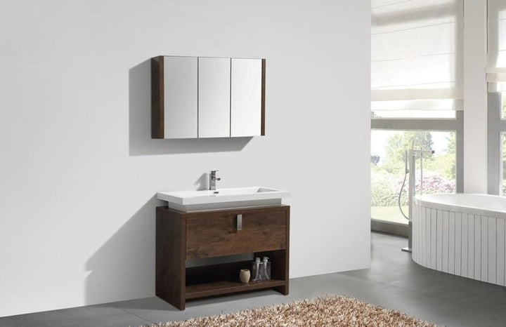 Levi 40" Modern Bathroom Vanity w/ Cubby Hole - Home and Bath Depot