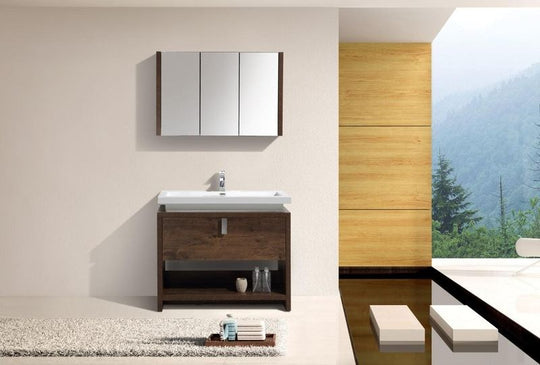 Levi 40" Modern Bathroom Vanity w/ Cubby Hole - Home and Bath Depot