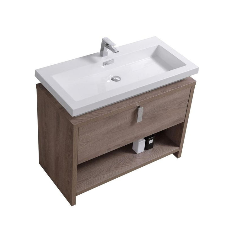 Levi 40" Modern Bathroom Vanity w/ Cubby Hole - Home and Bath Depot