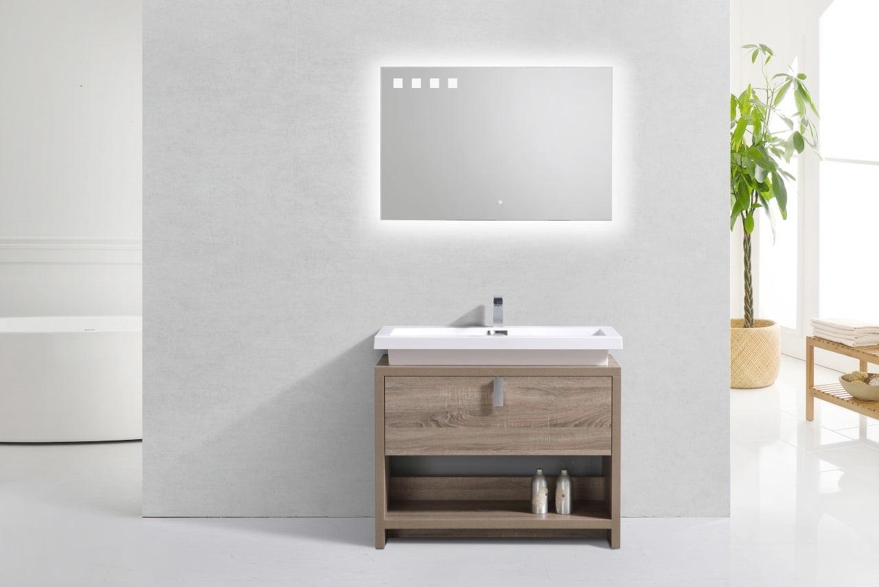Levi 40" Modern Bathroom Vanity w/ Cubby Hole - Home and Bath Depot