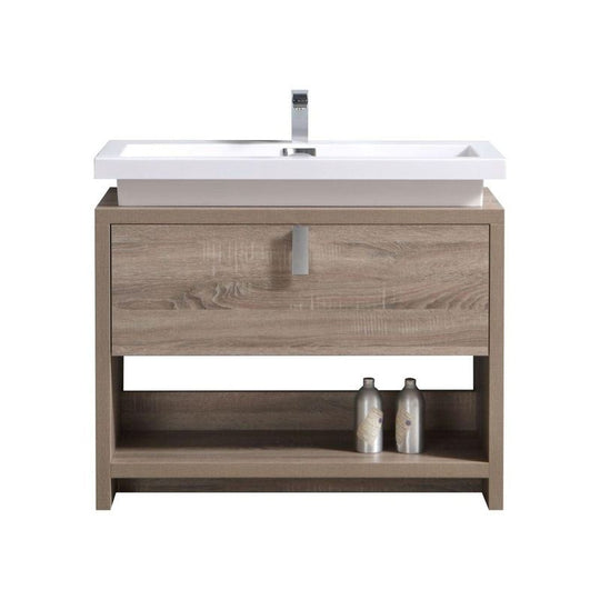 Levi 40" Modern Bathroom Vanity w/ Cubby Hole - Home and Bath Depot