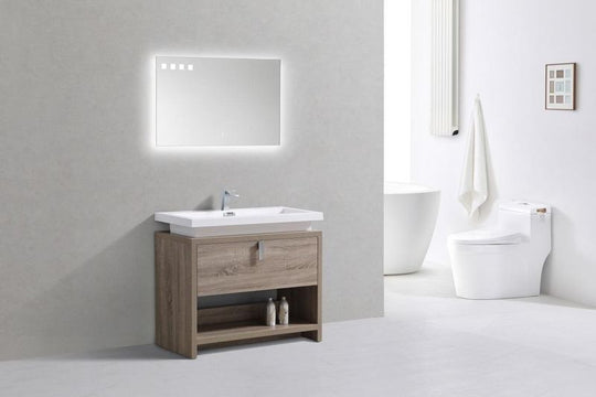 Levi 40" Modern Bathroom Vanity w/ Cubby Hole - Home and Bath Depot