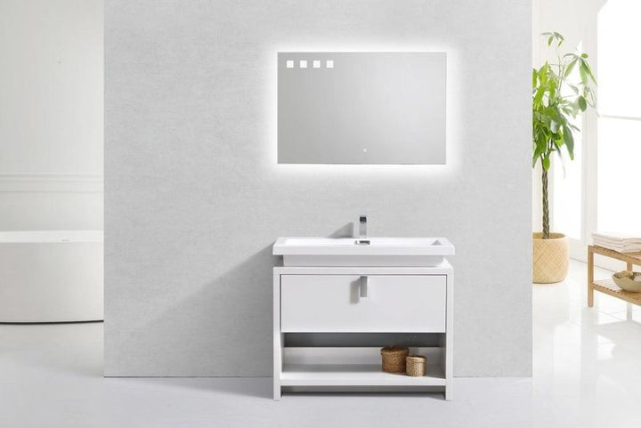 Levi 40" Modern Bathroom Vanity w/ Cubby Hole - Home and Bath Depot