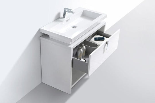 Levi 40" Modern Bathroom Vanity w/ Cubby Hole - Home and Bath Depot