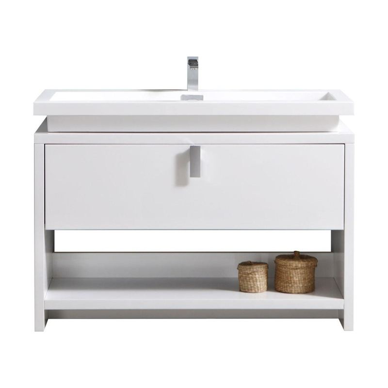 Levi 48" Modern Bathroom Vanity w/ Cubby Hole - Home and Bath Depot