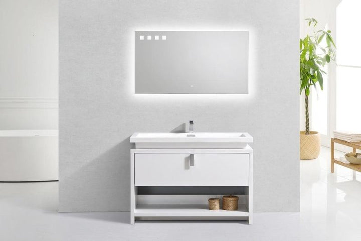 Levi 48" Modern Bathroom Vanity w/ Cubby Hole - Home and Bath Depot