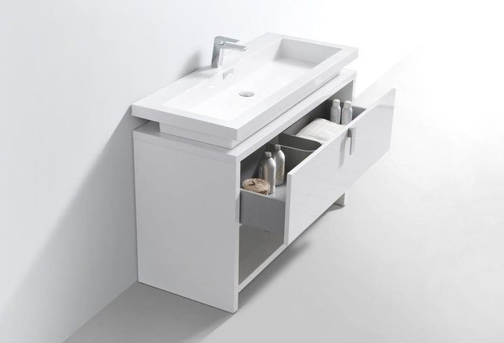 Levi 48" Modern Bathroom Vanity w/ Cubby Hole - Home and Bath Depot