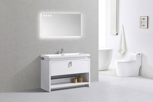 Levi 48" Modern Bathroom Vanity w/ Cubby Hole - Home and Bath Depot