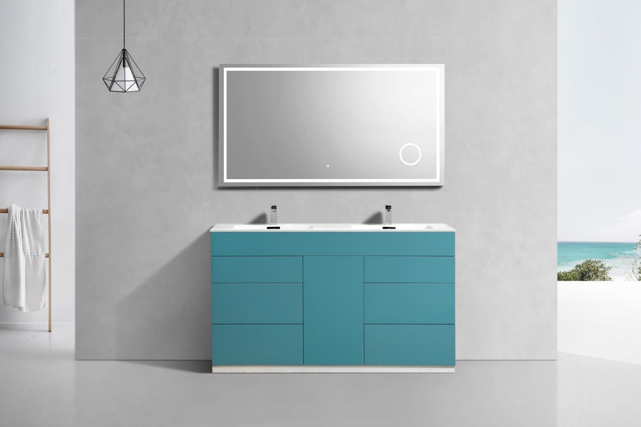 Milano 60" Double Sink Modern Bathroom Vanity - Home and Bath Depot