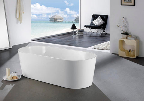 Ovale 67'' White Free Standing Bathtub - Home and Bath Depot