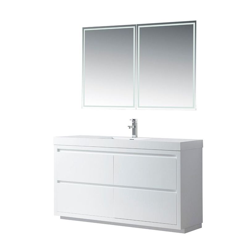 Vanity Art - Berlin 60" Freestanding Single Sink Bathroom Vanity