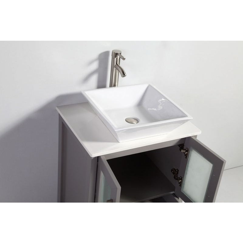 Vanity Art - Monaco 24" Single Vessel Sink Bathroom Vanity Set with Sink and Mirror