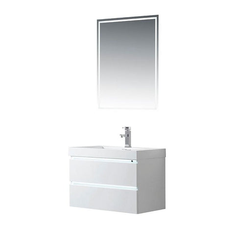 Vanity Art - Riga 30" LED Lighted Wall-Mount Single Sink Bathroom Vanity