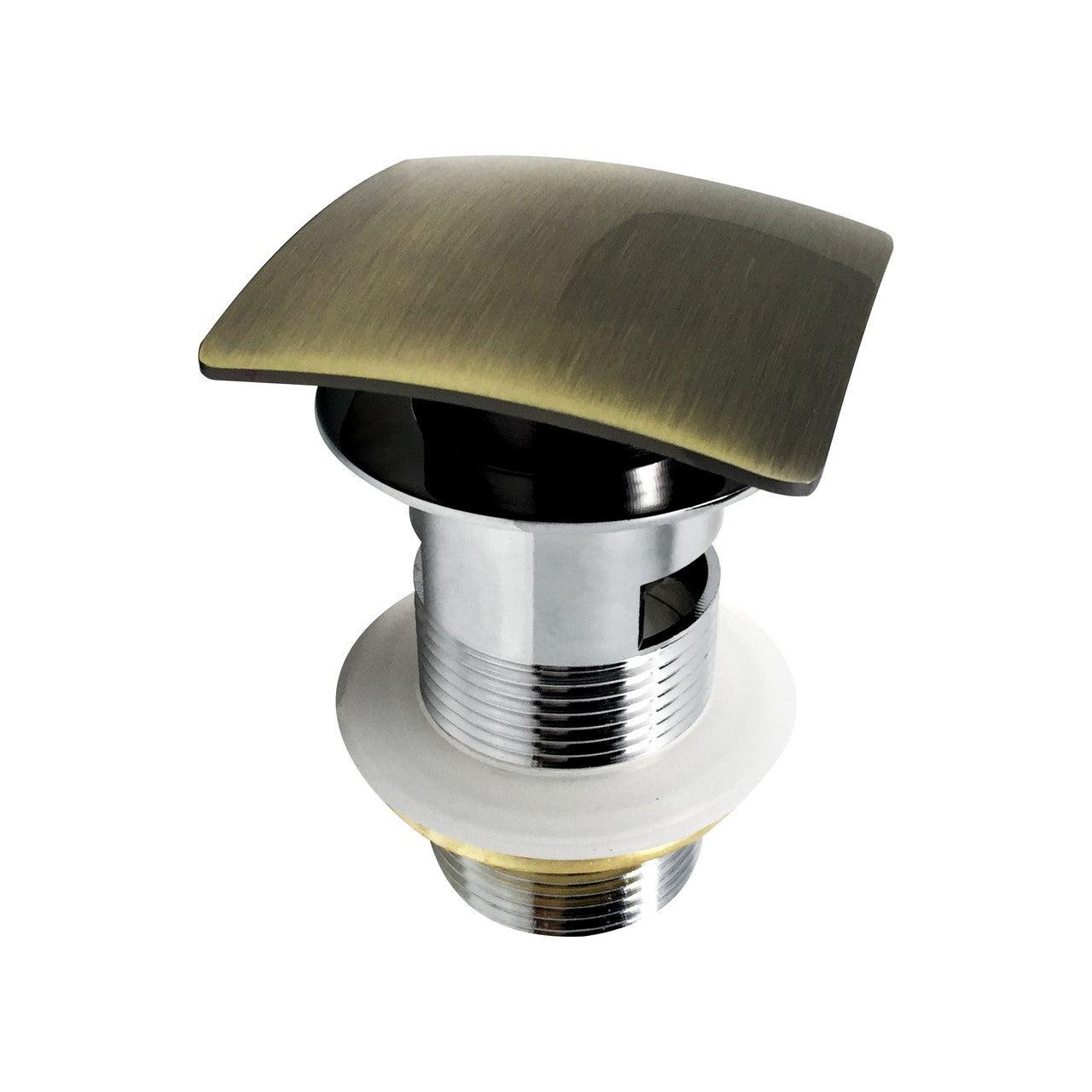 Solid Brass Construction Square Pop-Up Drain With Overflow - Home and Bath Depot