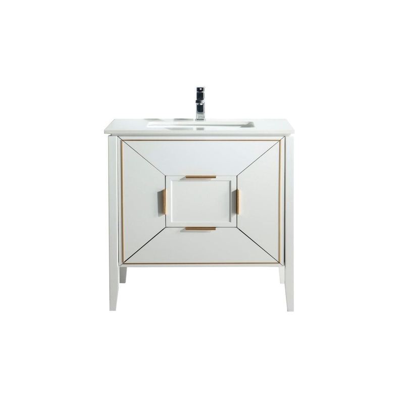 Vetro 36" Gloss Vanity with Quartz Countertop - Hbdepot