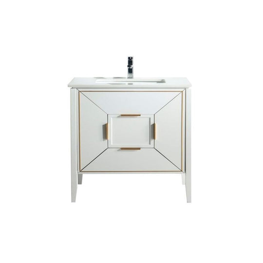 Vetro 36" Gloss Vanity with Quartz Countertop - Hbdepot