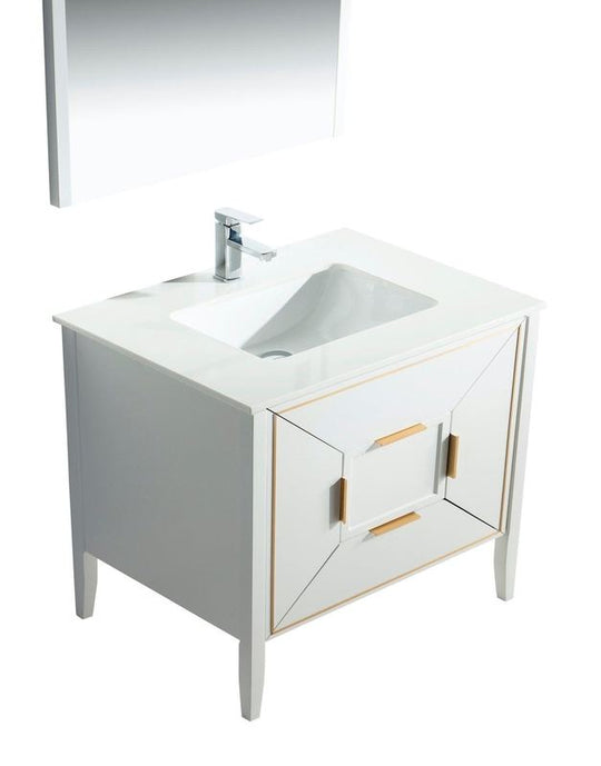 Vetro 36" Gloss Vanity with Quartz Countertop - Hbdepot