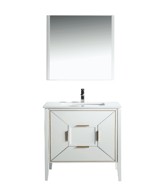 Vetro 36" Gloss Vanity with Quartz Countertop - Hbdepot