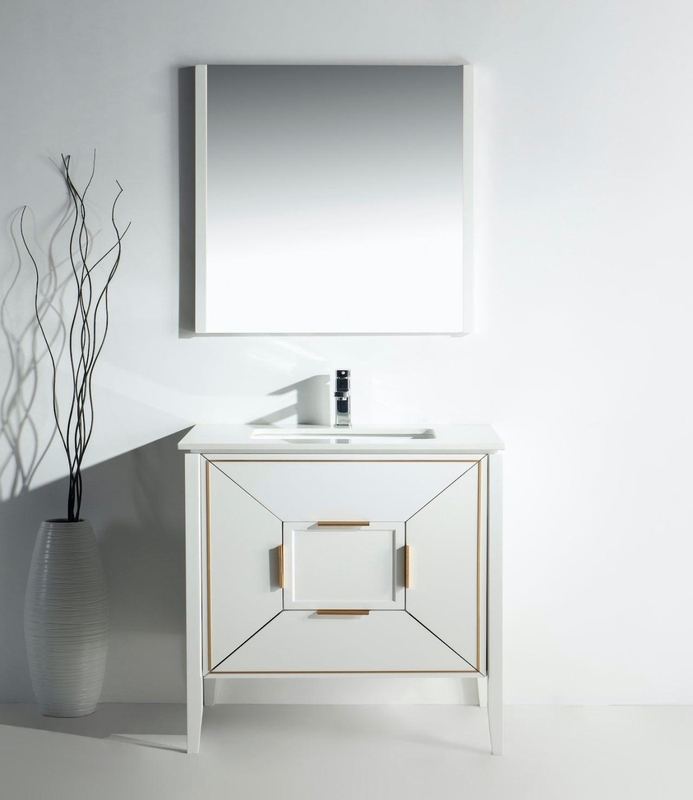 Vetro 36" Gloss Vanity with Quartz Countertop - Hbdepot