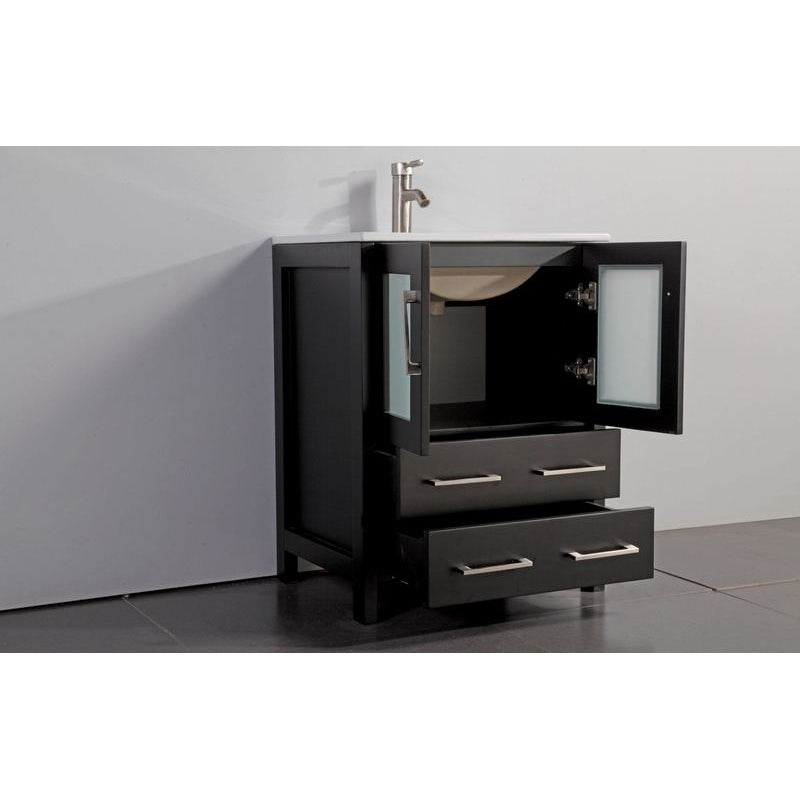 Vanity Art - London 72" Double Sink Bathroom Vanity Set with Sink and Mirrors - 2 Side Cabinets